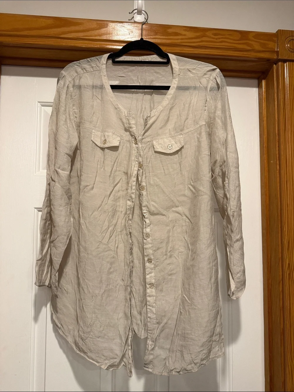 Light Cream Button-Down Women's Shirt